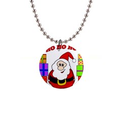 Santa Claus Pattern - Transparent Button Necklaces by Valentinaart