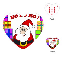 Santa Claus Pattern - Transparent Playing Cards (heart)  by Valentinaart