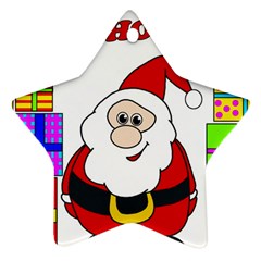 Santa Claus Pattern - Transparent Star Ornament (two Sides)  by Valentinaart