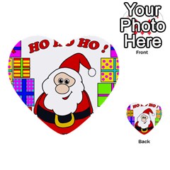 Santa Claus Pattern - Transparent Multi-purpose Cards (heart)  by Valentinaart