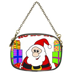 Santa Claus Pattern - Transparent Chain Purses (one Side)  by Valentinaart