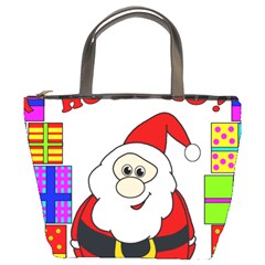 Santa Claus Pattern - Transparent Bucket Bags by Valentinaart