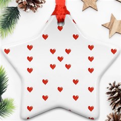 Cute Hearts Motif Pattern Ornament (star)  by dflcprints