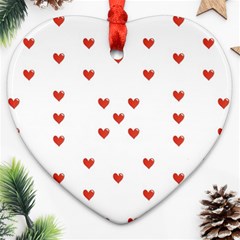 Cute Hearts Motif Pattern Heart Ornament (2 Sides) by dflcprints