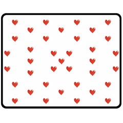 Cute Hearts Motif Pattern Fleece Blanket (medium)  by dflcprints