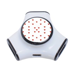 Cute Hearts Motif Pattern 3-port Usb Hub by dflcprints