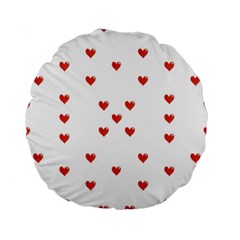 Cute Hearts Motif Pattern Standard 15  Premium Round Cushions by dflcprints