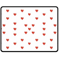 Cute Hearts Motif Pattern Double Sided Fleece Blanket (medium) 