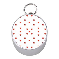 Cute Hearts Motif Pattern Mini Silver Compasses by dflcprints