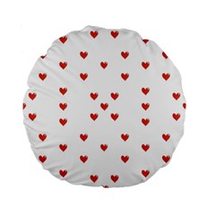 Cute Hearts Motif Pattern Standard 15  Premium Flano Round Cushions by dflcprints