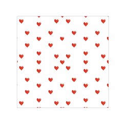 Cute Hearts Motif Pattern Small Satin Scarf (square)