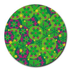 Christmas Decor - Green Round Mousepads by Valentinaart