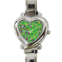 Christmas Decor - Green Heart Italian Charm Watch by Valentinaart