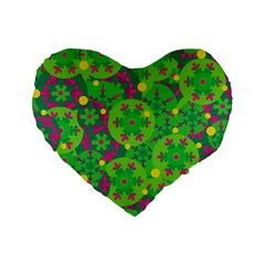 Christmas Decor - Green Standard 16  Premium Heart Shape Cushions by Valentinaart