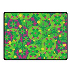 Christmas Decor - Green Double Sided Fleece Blanket (small)  by Valentinaart