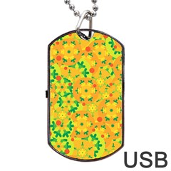 Christmas Decor - Yellow Dog Tag Usb Flash (one Side)