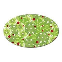 Green Christmas Decor Oval Magnet