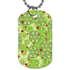 Green Christmas Decor Dog Tag (one Side) by Valentinaart