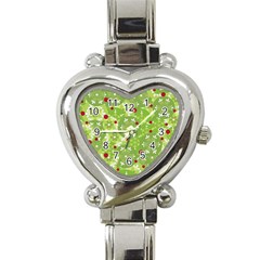 Green Christmas Decor Heart Italian Charm Watch by Valentinaart