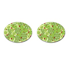 Green Christmas Decor Cufflinks (oval) by Valentinaart