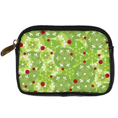 Green Christmas Decor Digital Camera Cases by Valentinaart