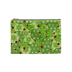 Green Christmas Decor Cosmetic Bag (medium)  by Valentinaart