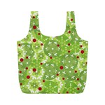 Green Christmas decor Full Print Recycle Bags (M)  Back