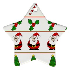 Christmas Pattern Star Ornament (two Sides)  by Valentinaart