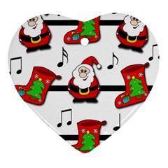 Christmas Song Ornament (heart)  by Valentinaart