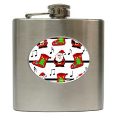 Christmas Song Hip Flask (6 Oz) by Valentinaart