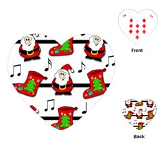 Christmas Song Playing Cards (heart)  by Valentinaart