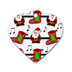 Christmas Song Dog Tag Heart (one Side) by Valentinaart