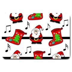 Christmas Song Large Doormat  by Valentinaart