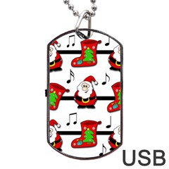 Christmas Song Dog Tag Usb Flash (two Sides)  by Valentinaart