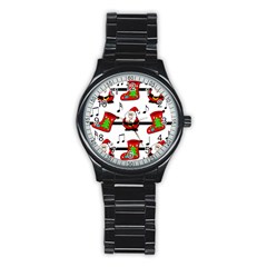 Christmas Song Stainless Steel Round Watch by Valentinaart