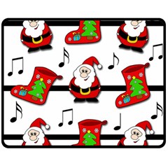 Christmas Song Double Sided Fleece Blanket (medium)  by Valentinaart