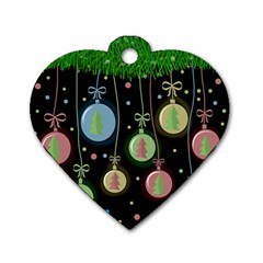 Christmas Balls - Pastel Dog Tag Heart (two Sides) by Valentinaart