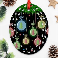 Christmas Balls - Pastel Ornament (oval Filigree)  by Valentinaart