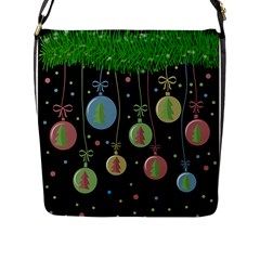 Christmas Balls - Pastel Flap Messenger Bag (l)  by Valentinaart