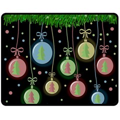 Christmas Balls - Pastel Double Sided Fleece Blanket (medium)  by Valentinaart