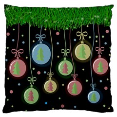 Christmas Balls - Pastel Large Flano Cushion Case (two Sides) by Valentinaart