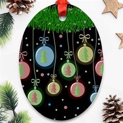 Christmas Balls - Pastel Oval Ornament (two Sides) by Valentinaart