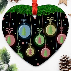 Christmas Balls - Pastel Heart Ornament (2 Sides) by Valentinaart