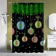 Christmas Balls - Pastel Shower Curtain 48  X 72  (small)  by Valentinaart