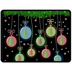 Christmas Balls - Pastel Double Sided Fleece Blanket (large)  by Valentinaart