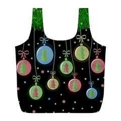 Christmas Balls - Pastel Full Print Recycle Bags (l)  by Valentinaart