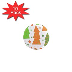 Christmas Design - Green And Orange 1  Mini Magnet (10 Pack)  by Valentinaart