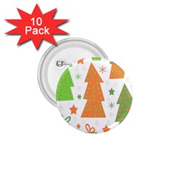 Christmas Design - Green And Orange 1 75  Buttons (10 Pack) by Valentinaart