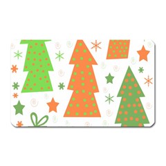 Christmas Design - Green And Orange Magnet (rectangular)