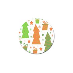 Christmas Design - Green And Orange Golf Ball Marker (4 Pack) by Valentinaart